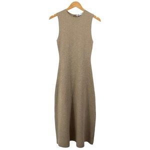 ZARA Sleeveless Sweater Dress Camel Tan Beige Brown Knit Size Small D22